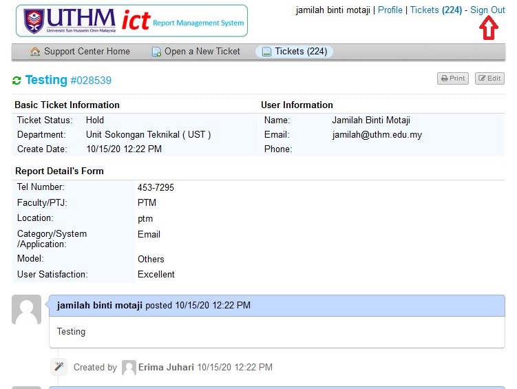 aduanict ptm user satisfaction sign out